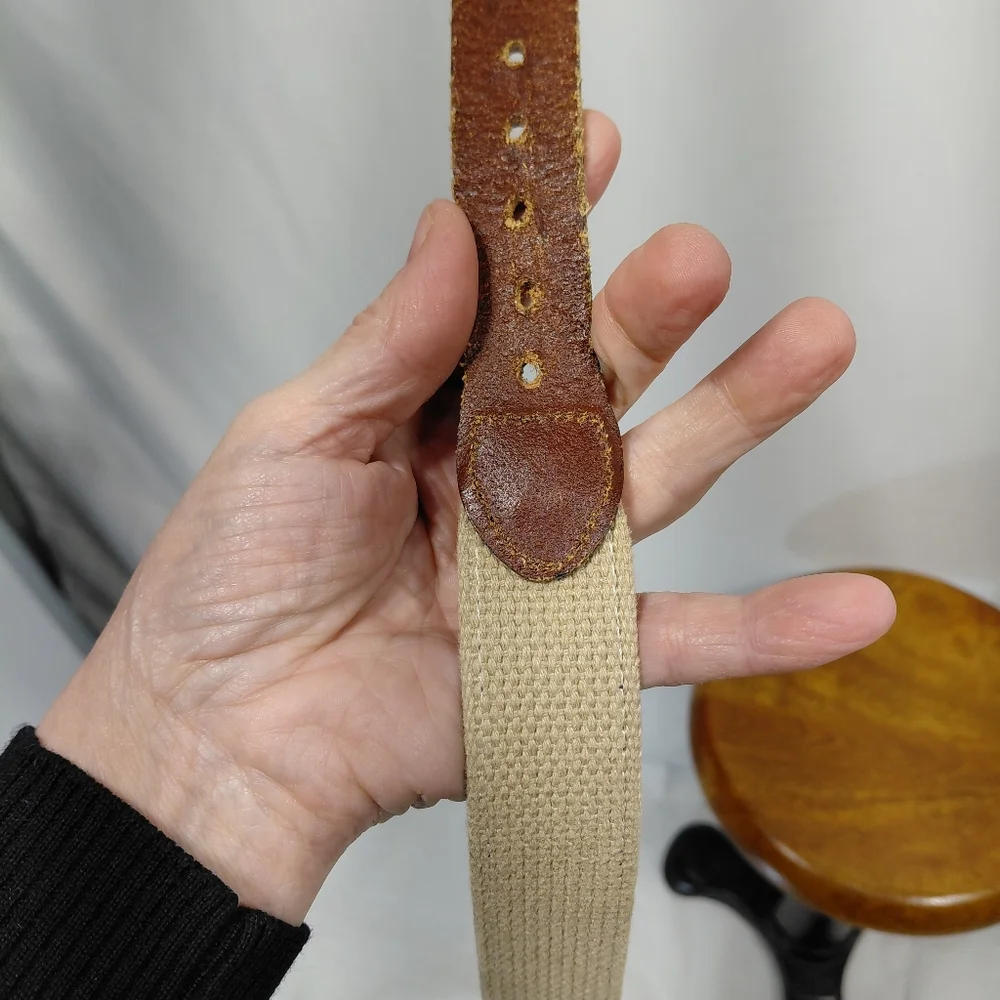 Leather Man Hunting Dog Leather Canvas Belt
